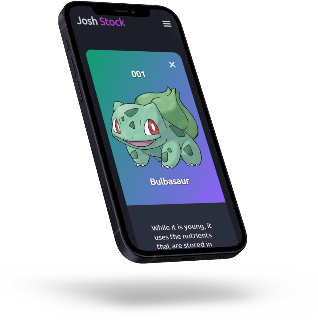 Pokédex mobile webpage