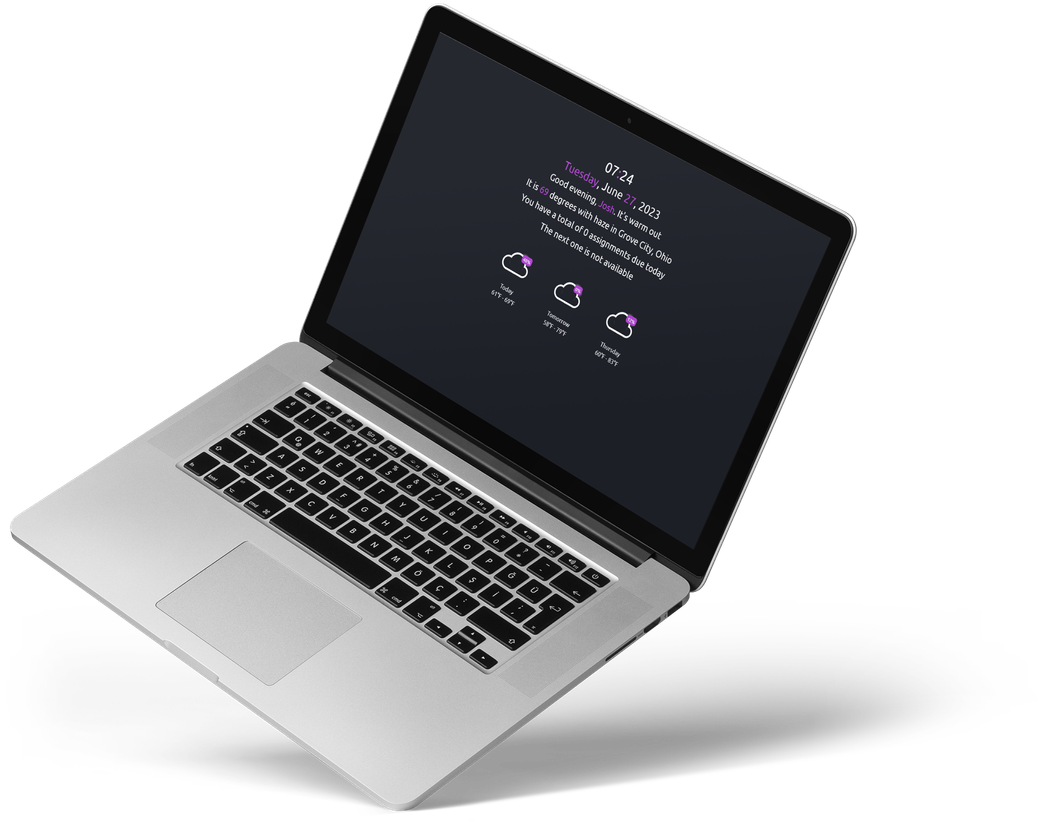 Startpage desktop webpage